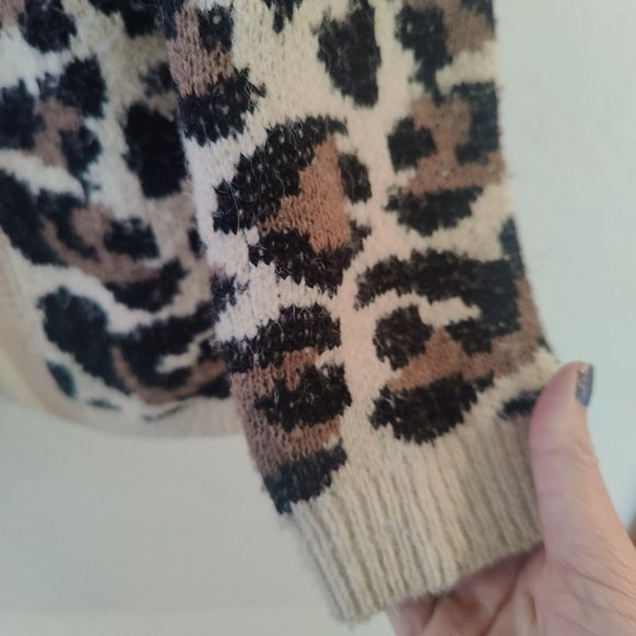 Anthropologie Line & Dot Luella Leopard Cardigan - Picture 3 of 5